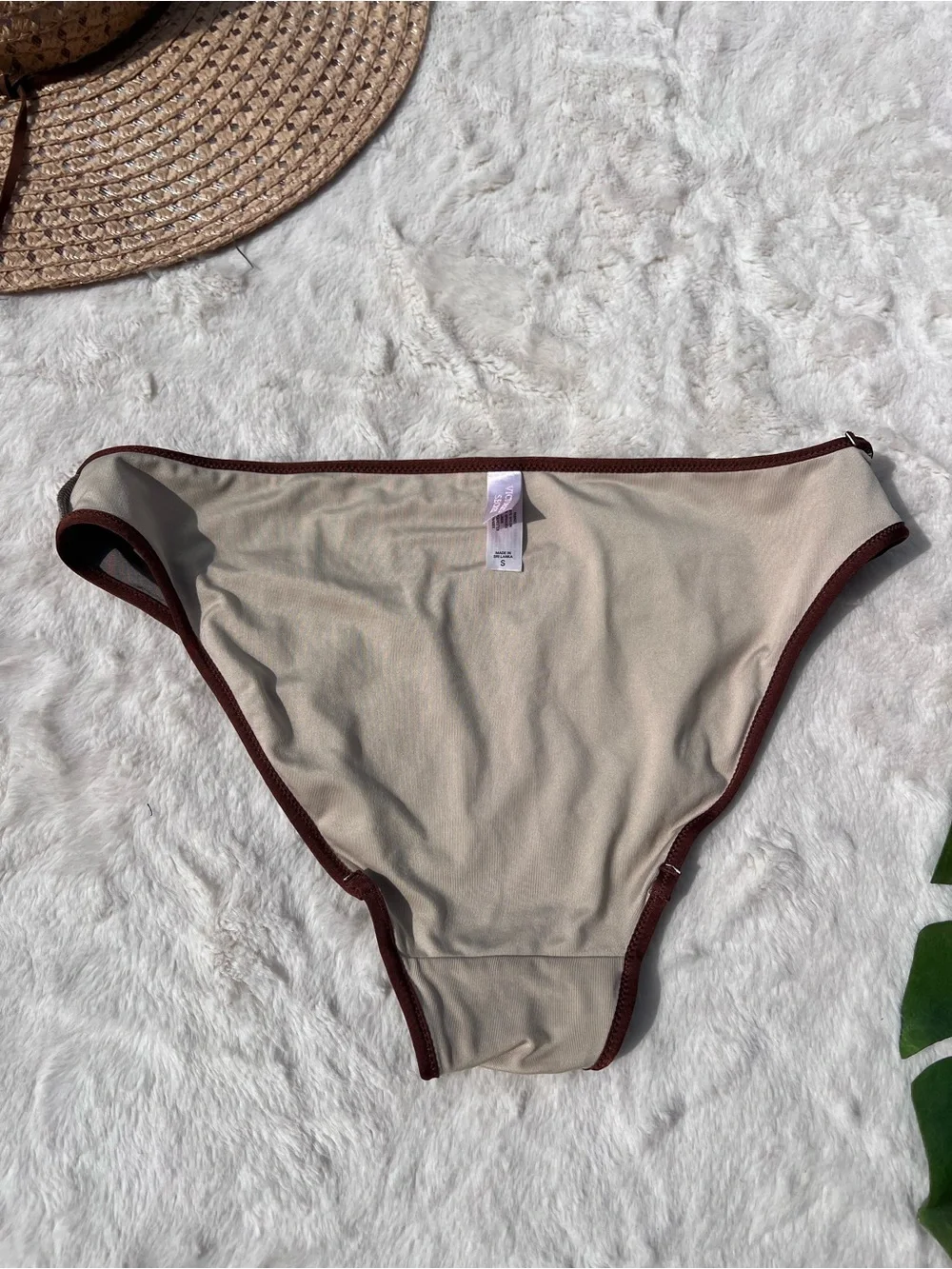 Victoria’s Secret Wrap Bikini Set Gray  Contrast Trim Y2K Halter Size Small